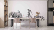 3D Safari Elephant Tiger Monkey Flamingo Bike Wall Mural Wallpaper GD 1030- Jess Art Decoration