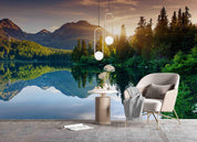 3D Nature Landscape Forest Lake Reflection Mountain Wall Mural Wallpaper GD 2328- Jess Art Decoration