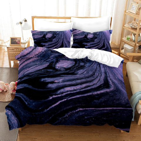 3D Purple Marble Texture Quilt Cover Set Bedding Set Pillowcases 65- Jess Art Decoration