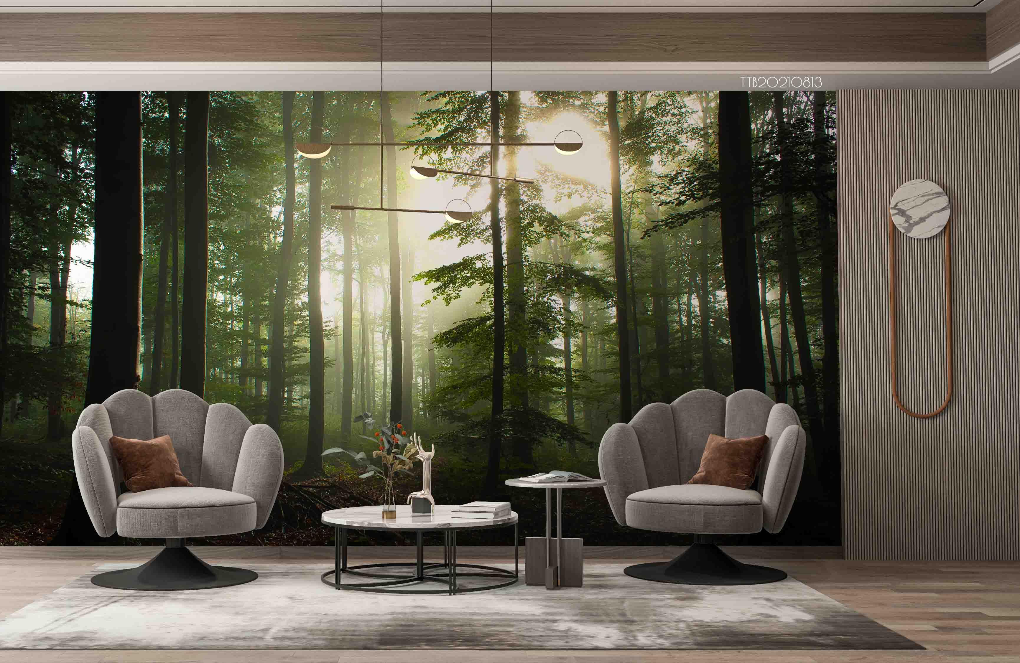 3D Pine Forest Sunshine Wall Mural WallpaperSWW5148- Jess Art Decoration