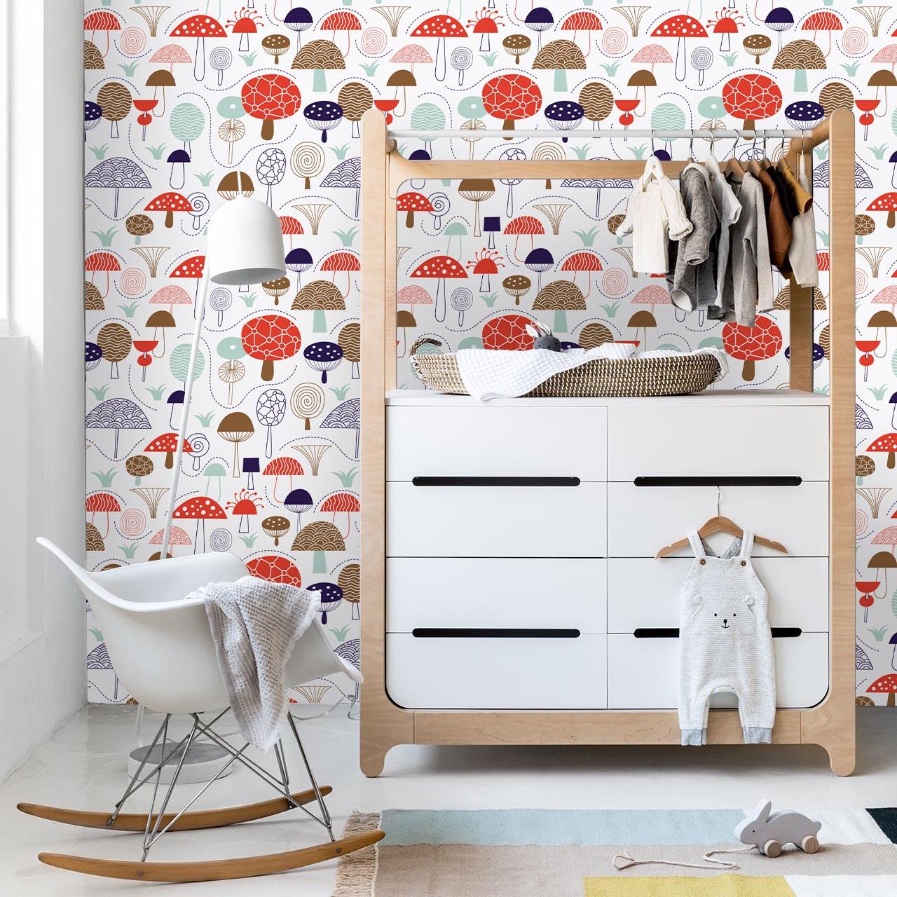 3D Red Mushroom Pattern Wall Mural Wallpaper 33- Jess Art Decoration