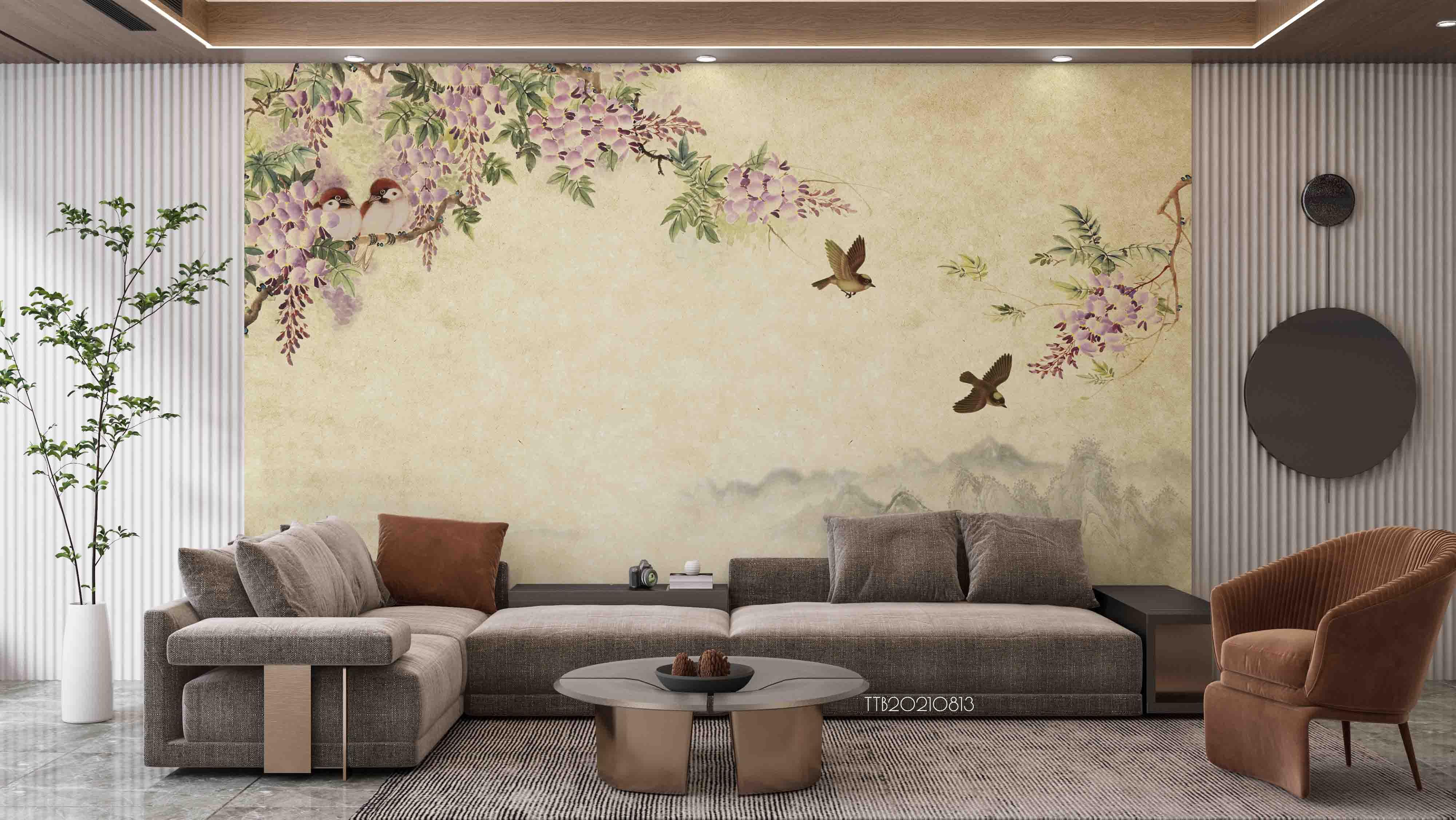 3D Chinese Style Floral Bird Scenery Wall Mural Wallpaper SWW5079- Jess Art Decoration
