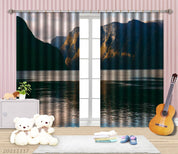 3D Mountain Forest River Nature Landscape Curtains and Drapes LQH 9- Jess Art Decoration