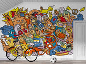 3D Cartoon Color Monsters Graffiti Wall Mural Wallpaper LQH 23- Jess Art Decoration