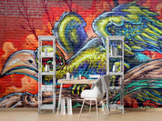 3D Brick Bird Graffiti Wall Mural Wallpaper sww 58- Jess Art Decoration