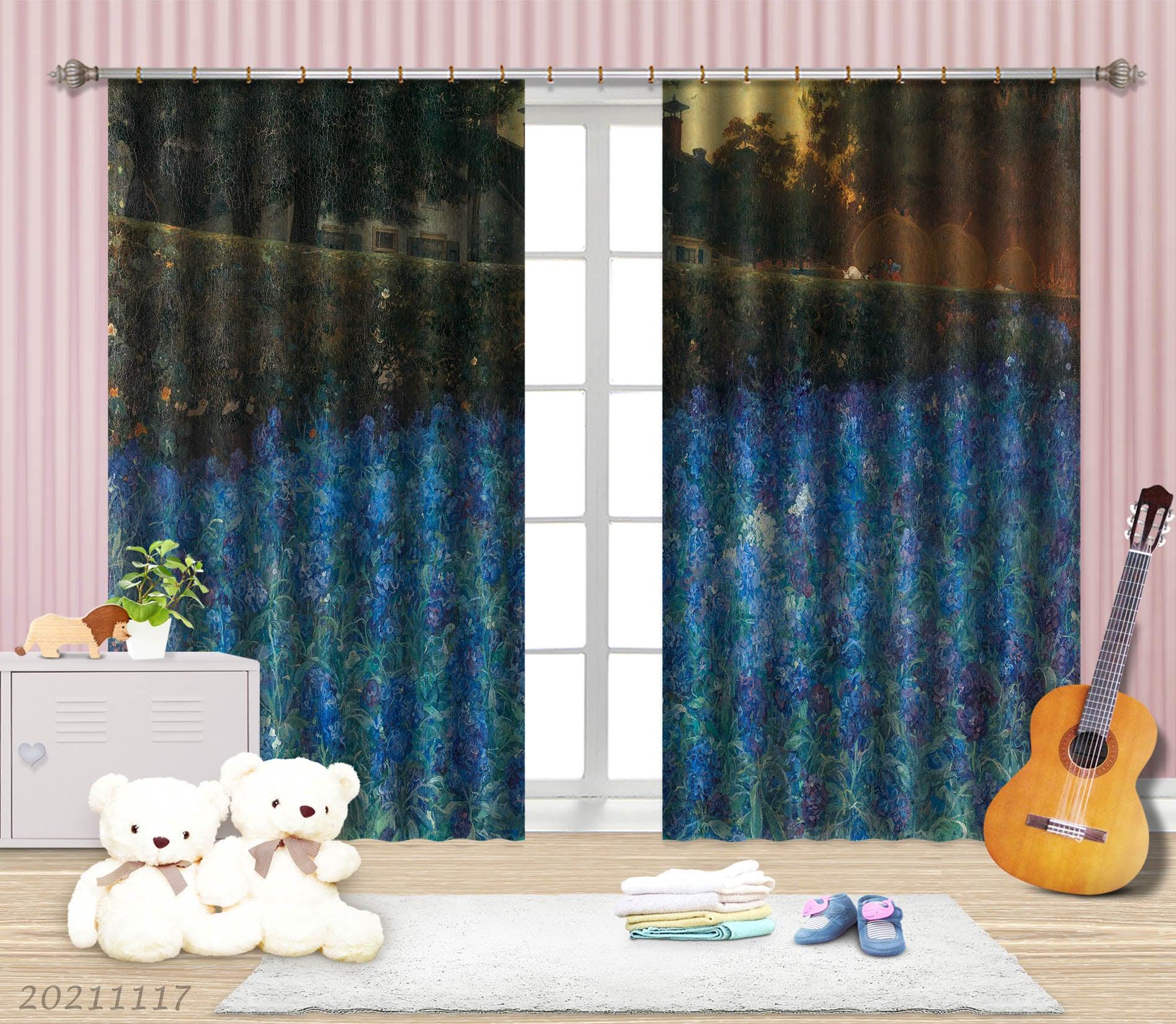 3D Landscape Oil Painting Curtains and Drapes LQH 115- Jess Art Decoration