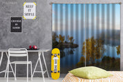 3D Woods Lake Reflection Scenery Curtains and Drapes GD 1961- Jess Art Decoration
