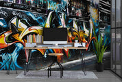 Graffiti Alphabet Orangutan Wallpaper typography graffiti wall mural for teen room or studio - view 4