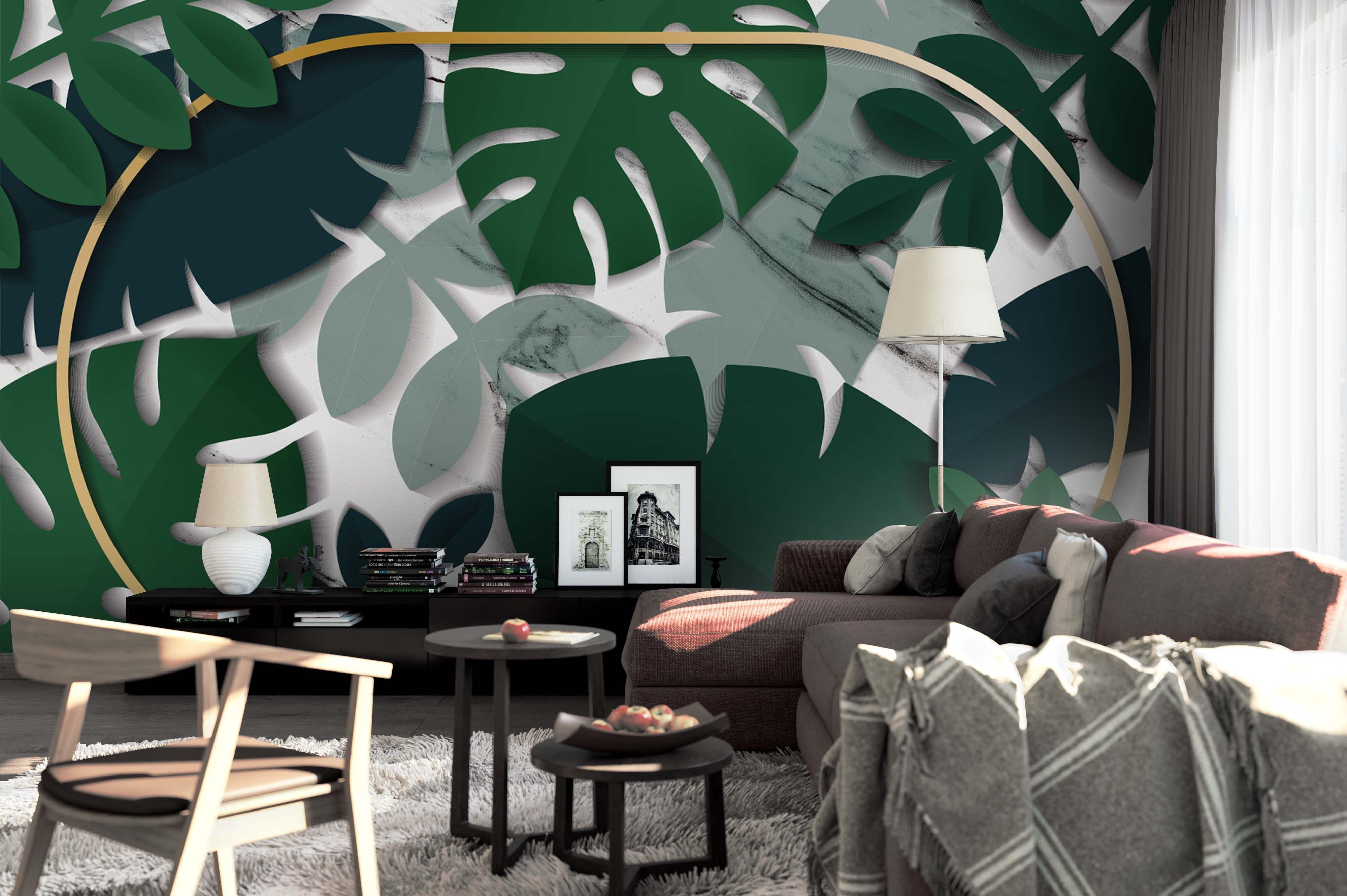 3D Green Leaves Wall Mural Wallpaper 48- Jess Art Decoration