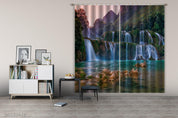 3D Landscape Mountain Waterfall Lake Stone Forest Curtains and Drapes GD 4931- Jess Art Decoration