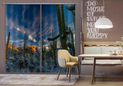 3D Landscape Sky Mountain Cactus Curtains and Drapes LQH 107- Jess Art Decoration