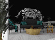 3D Zebra Black Background Wall Mural Wallpaper SWW1734- Jess Art Decoration