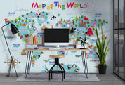 3D Cartoon World Map Wall Mural Wallpaper WJ 2083- Jess Art Decoration