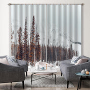 3D Snow Mountain Forest Nature Landscape Curtains and Drapes LQH 153- Jess Art Decoration