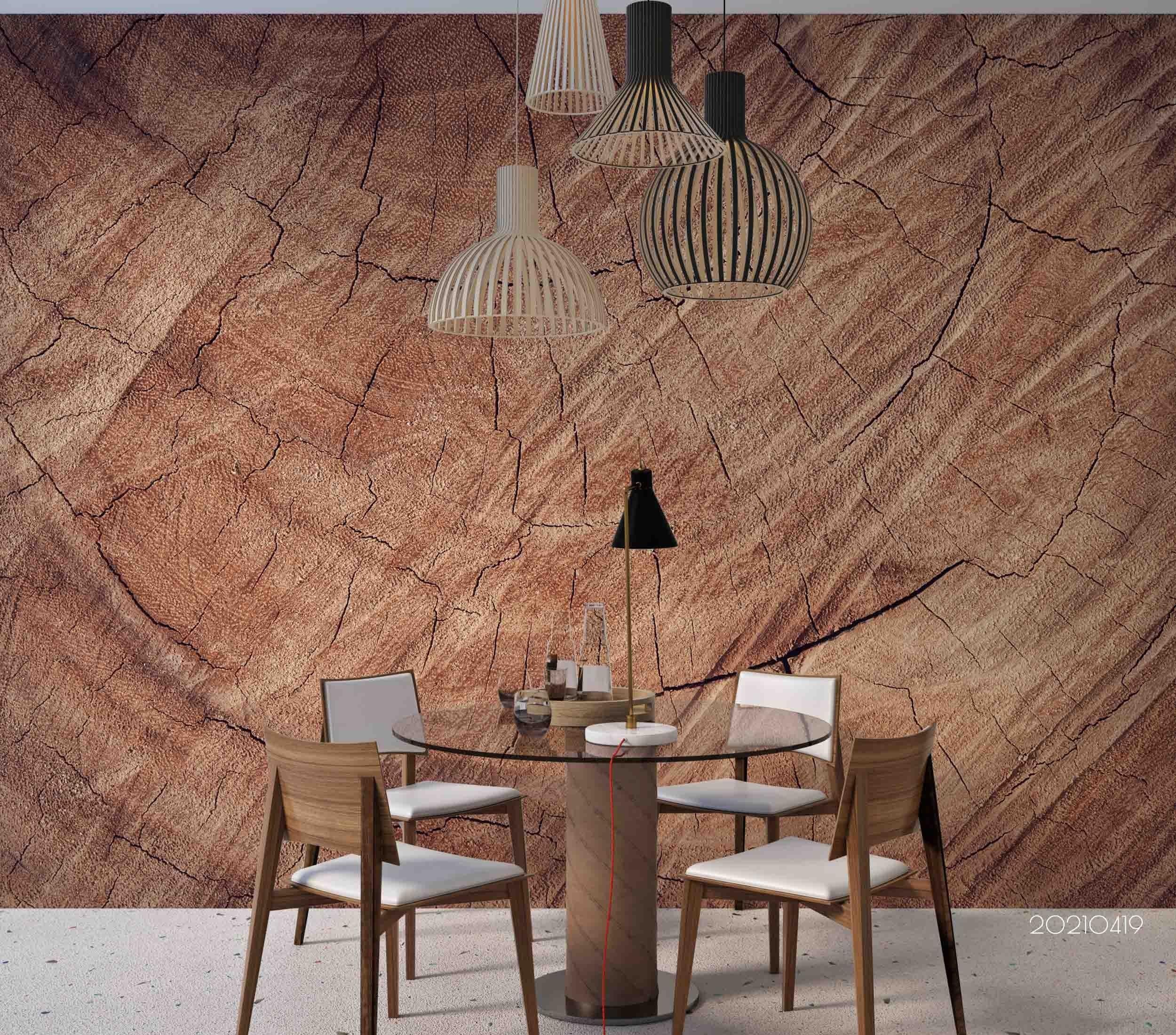 3D Warm Scratched Wood warm scratched wood texture wall mural wallpaper for office - view 4
