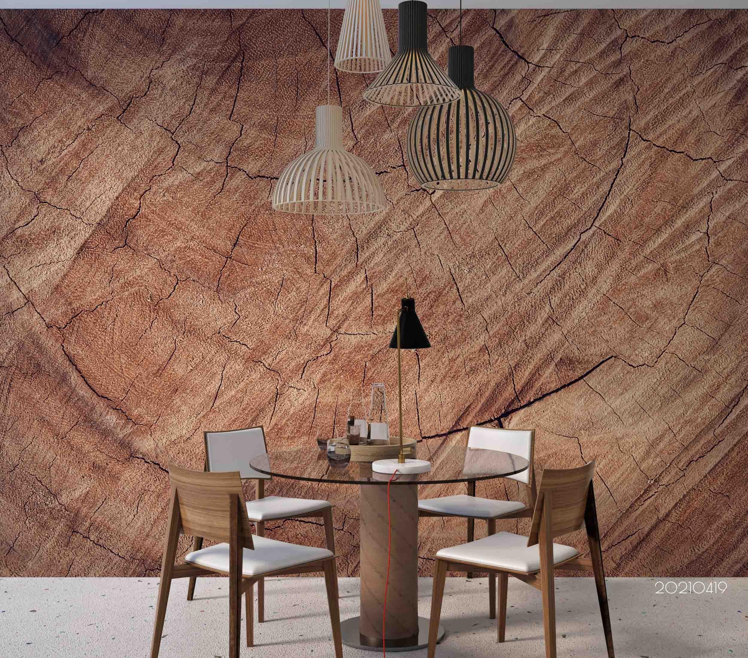 3D Warm Scratched Wood warm scratched wood texture wall mural wallpaper for office - view 4