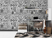 3D Abstract School Supplies Doodle Wall Mural Wallpaper LQH 64- Jess Art Decoration