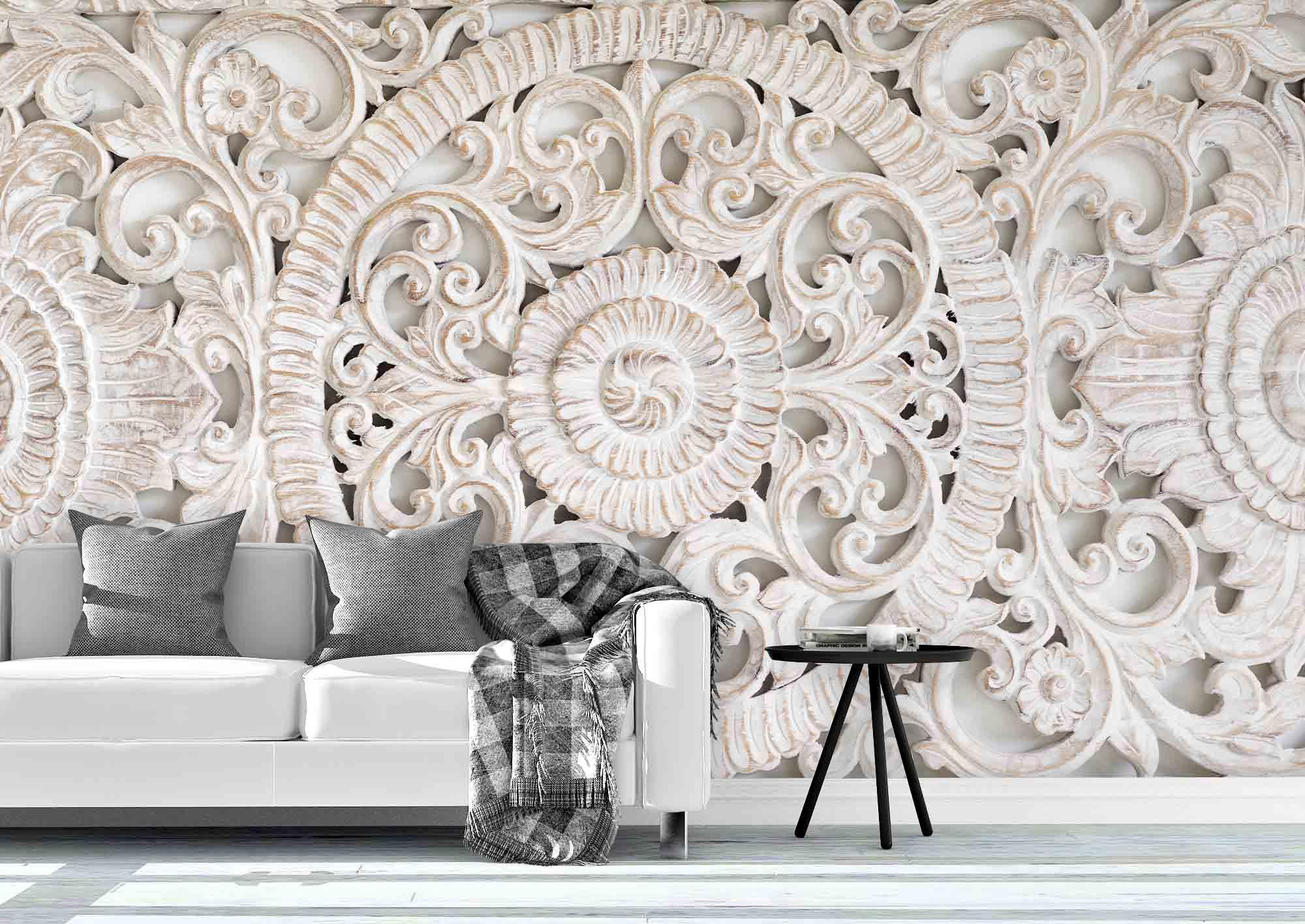 3D Emboss Floral Hollow Wall Mural Wallpaper 172- Jess Art Decoration
