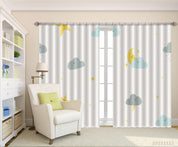 3D Cloud Moon Pattern Curtains and Drapes LQH 133- Jess Art Decoration