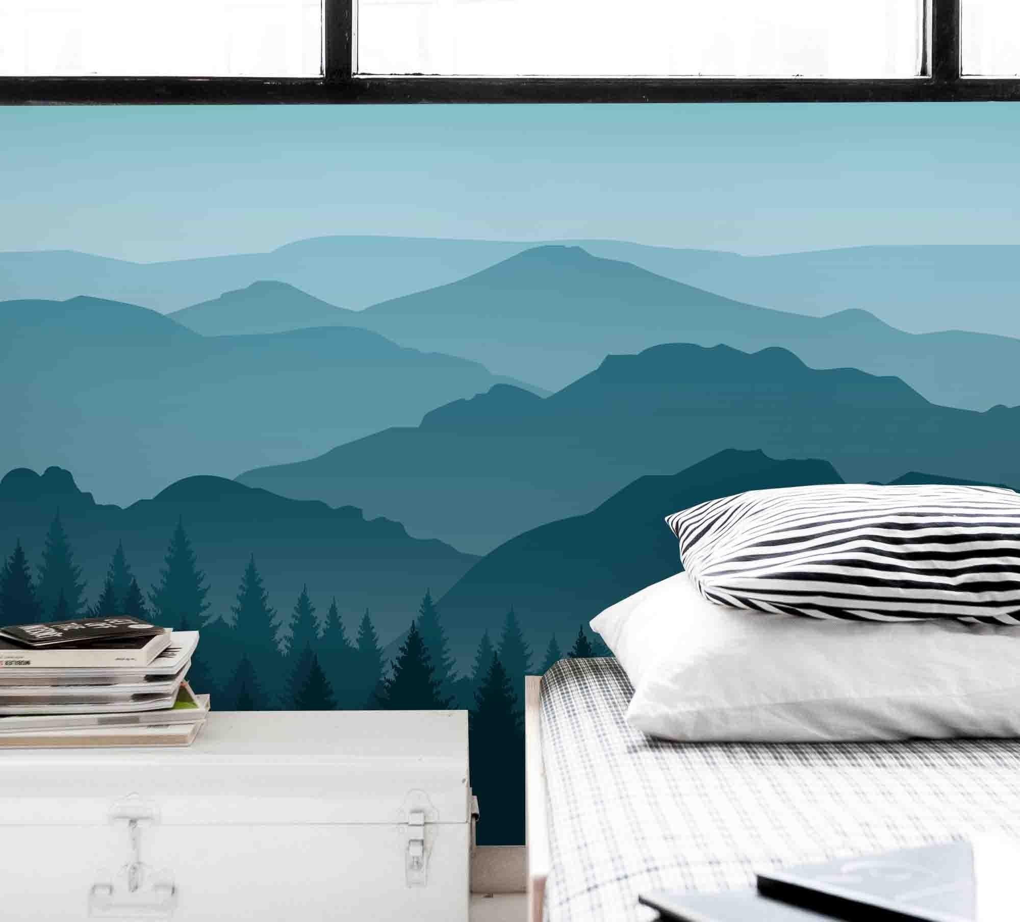 3D Mountains Forest Wall Mural Wallpaper 61- Jess Art Decoration