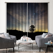 3D Wood Star Night Sky Curtains and Drapes GD 2066- Jess Art Decoration