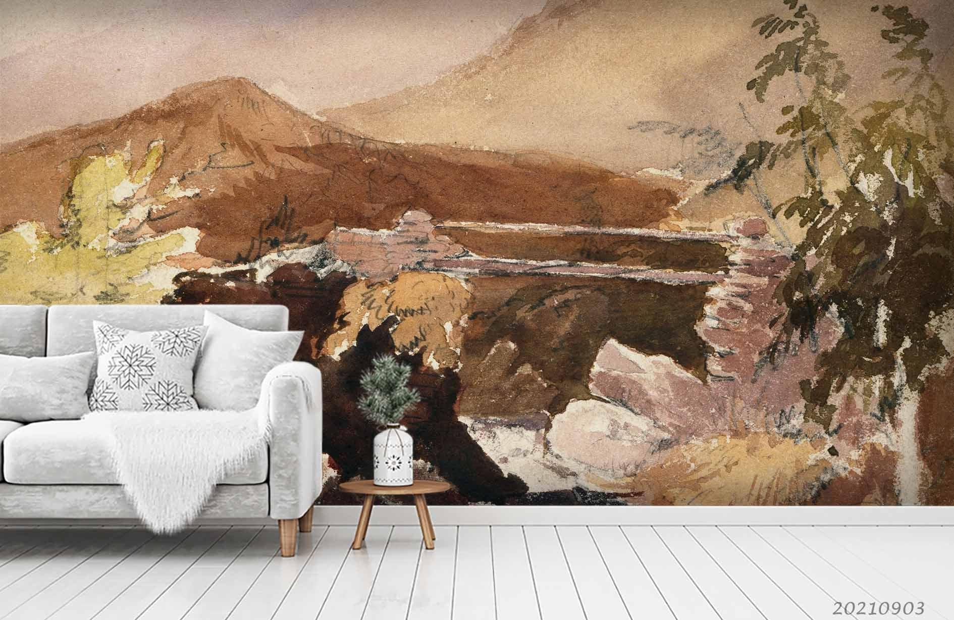 3D Nature Landscape Oil Painting Wall Mural Wallpaper LQH 120- Jess Art Decoration