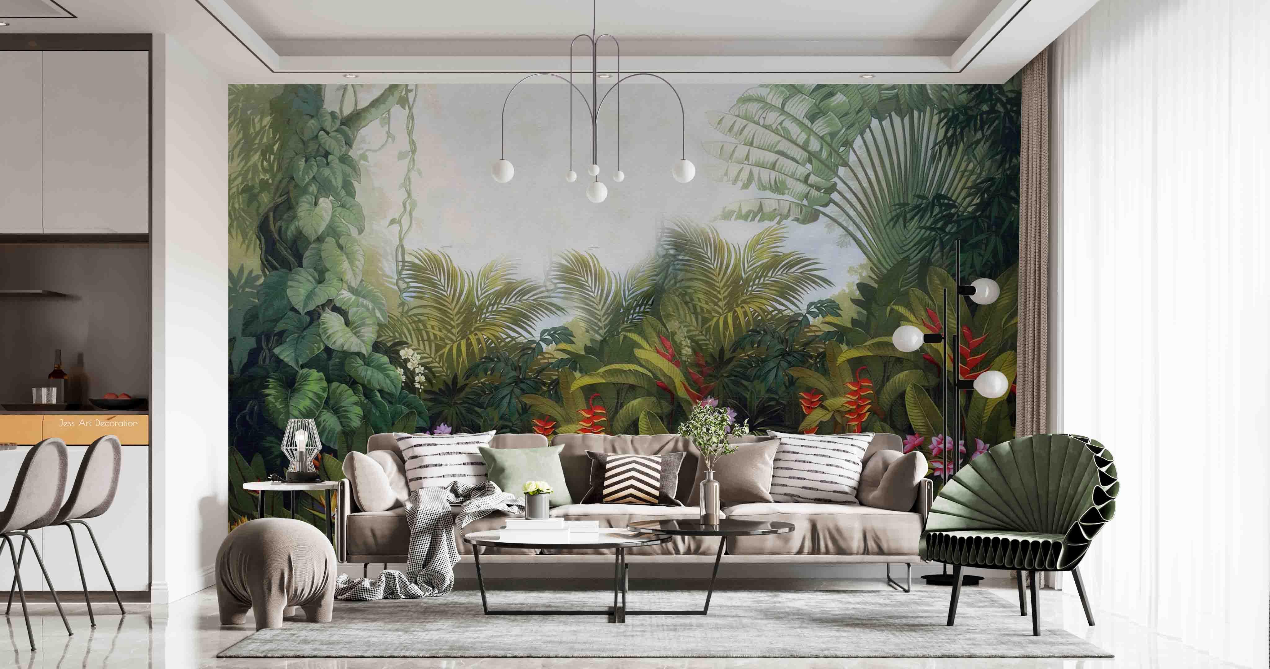 3D Tropical Forest Plant Flower Wall Mural Wallpaper GD 2564- Jess Art Decoration