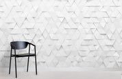 3D Relief Effect White Triangle Pattern Wall Mural Wallpaper 32- Jess Art Decoration