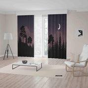 3D Night Sky Moon Forest Landscape Curtains and Drapes LQH 43- Jess Art Decoration