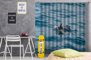 3D Azure Ocean Dolphin Curtains and Drapes GD 416- Jess Art Decoration