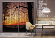 3D Golden Sky Cloud Big Tree Weed Curtains and Drapes GD 2072- Jess Art Decoration