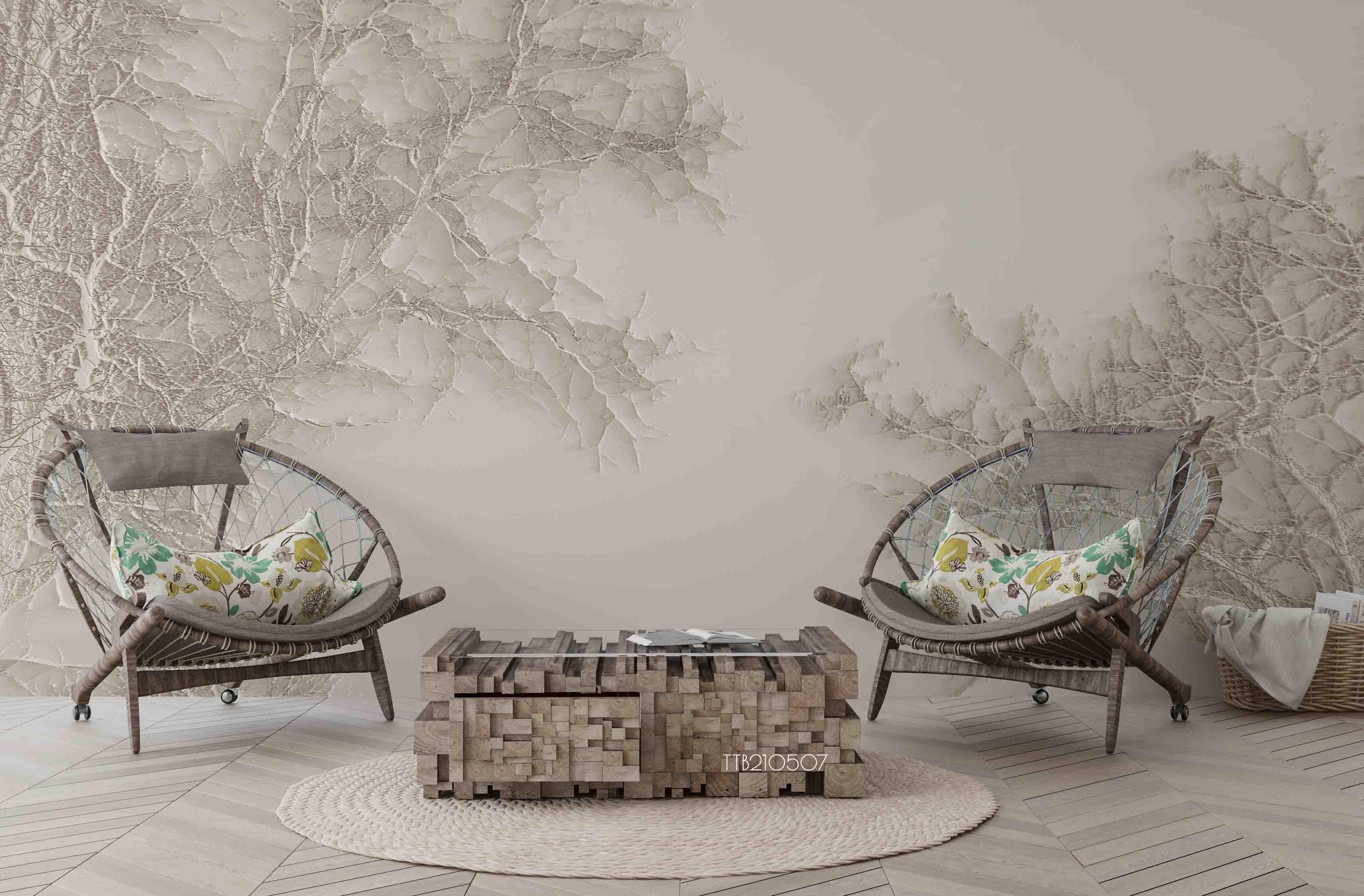 3D Soft Branch Texture soft neutral branch texture wall mural wallpaper for office - view 4
