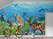 3D Hand-painted Cartoon Underwater World Wall Mural Wallpaper SWW5108- Jess Art Decoration