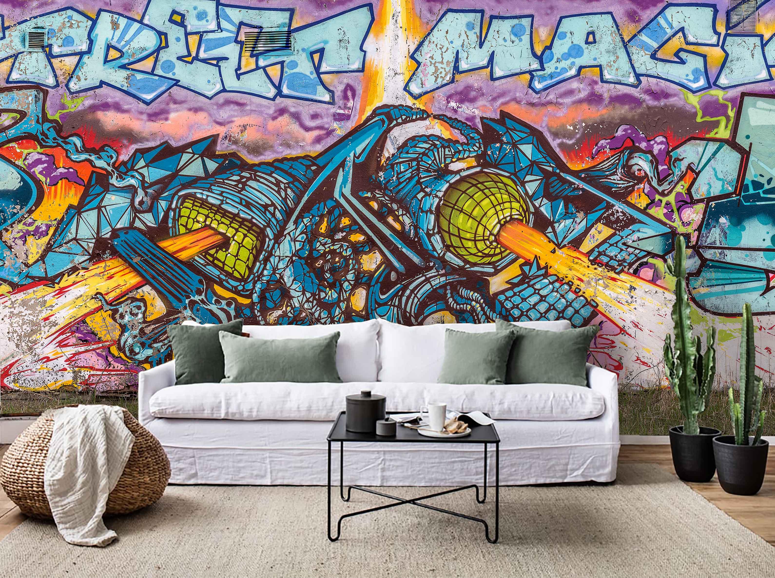 3D Colored Graffiti Letter Wall Mural Wallpaper 17- Jess Art Decoration