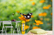 3D Yellow Floral Green Leaf Butterfly Wall Mural Wallpaper LQH 27- Jess Art Decoration