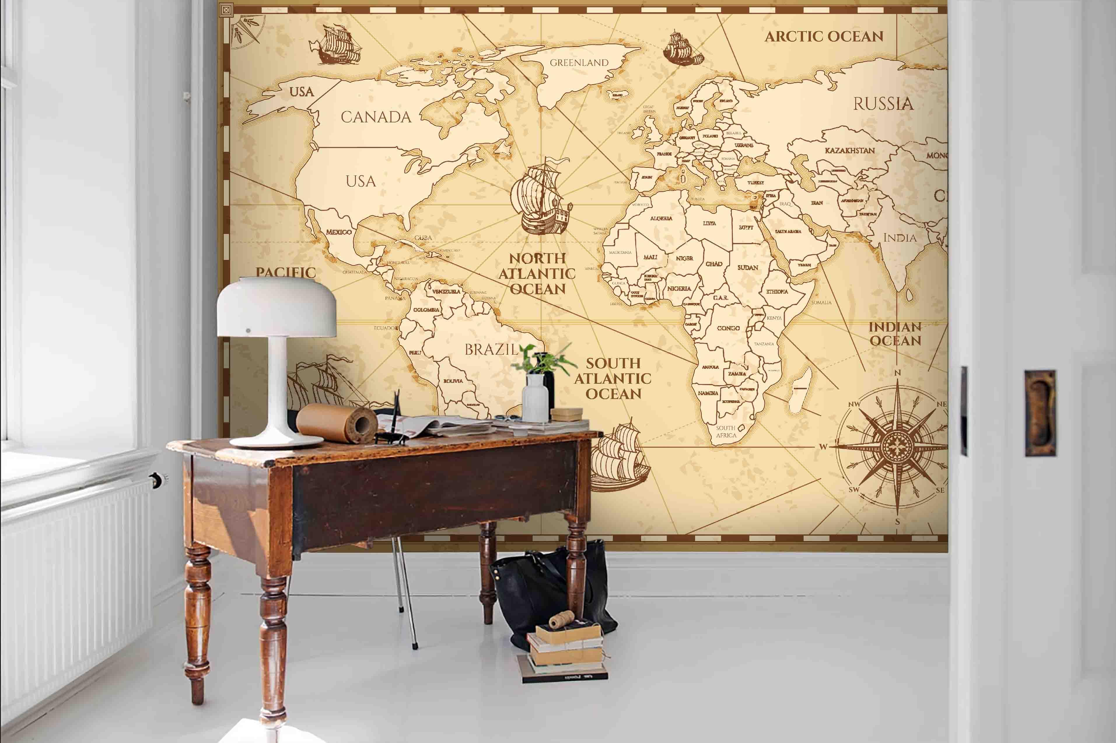 3D Old World Map Wall Mural Wallpaper 24- Jess Art Decoration