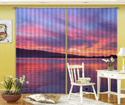 3D Sunset Sky Mountain Sea Landscape Curtains and Drapes LQH 305- Jess Art Decoration