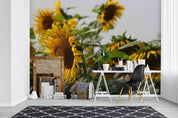 3D Sunflowers Wall Mural Wallpaper SF72- Jess Art Decoration