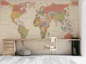 3D World Map Wall Mural Wallpaper  sww 159- Jess Art Decoration