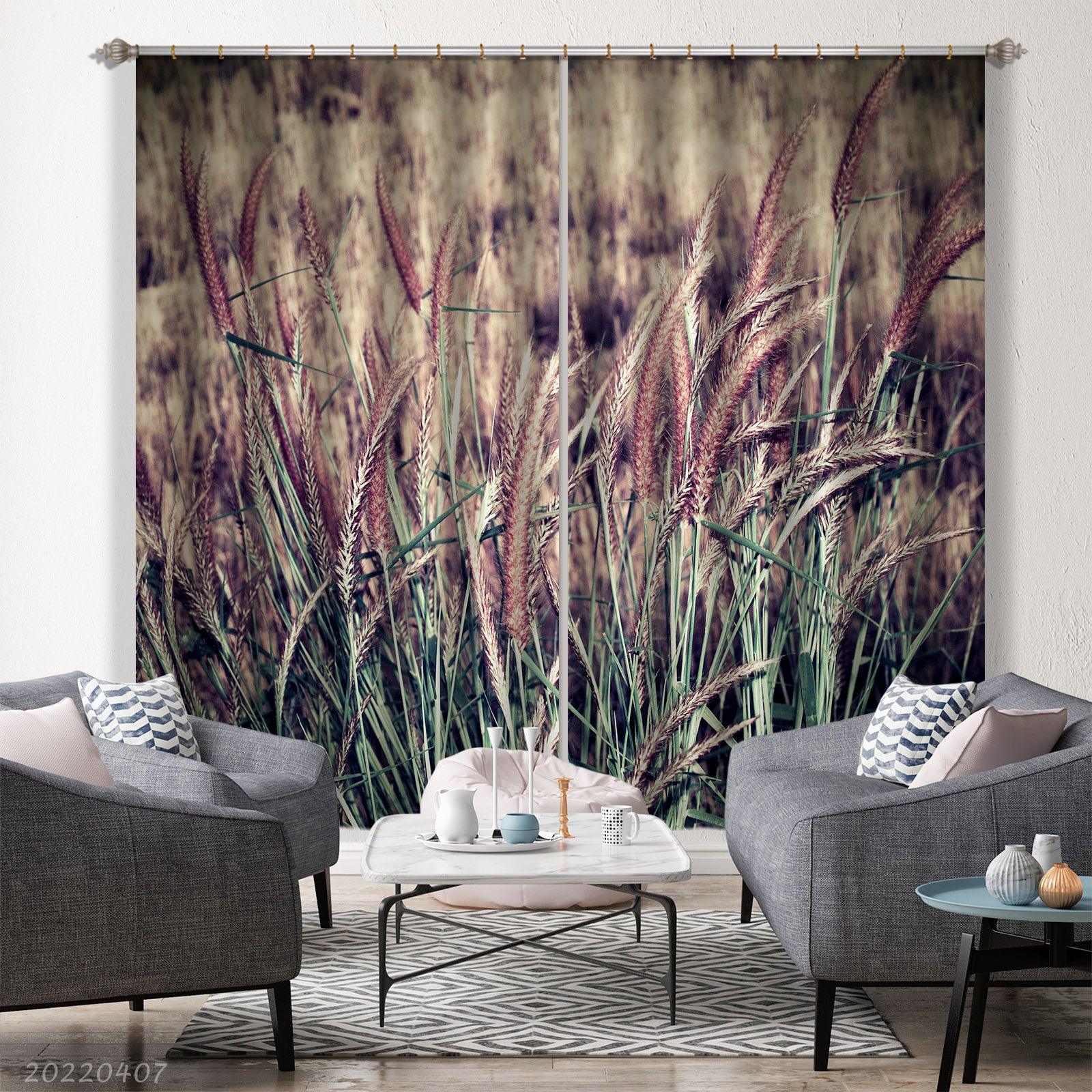 3D Landscape Nature Grass Plant Curtains and Drapes GD 3535- Jess Art Decoration