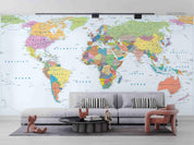 3D Color World Map Wall Mural Wallpaper LQH 63- Jess Art Decoration