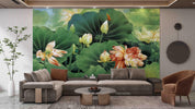 3D Hand-painted Floral Lotus Pond Wall Mural Wallpaper 5086- Jess Art Decoration
