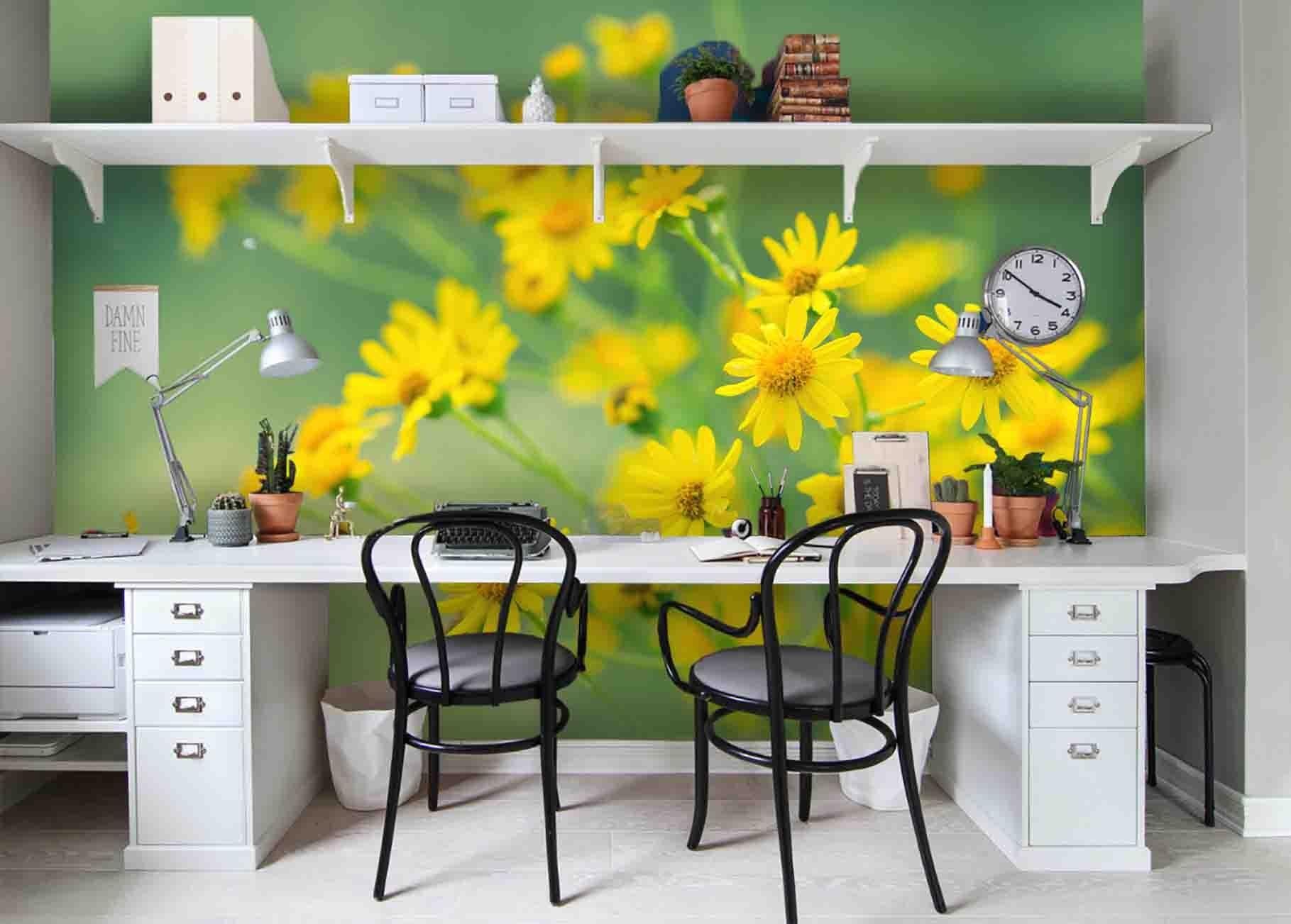 3D Yellow Flowers Wall Mural Wallpaper 84- Jess Art Decoration