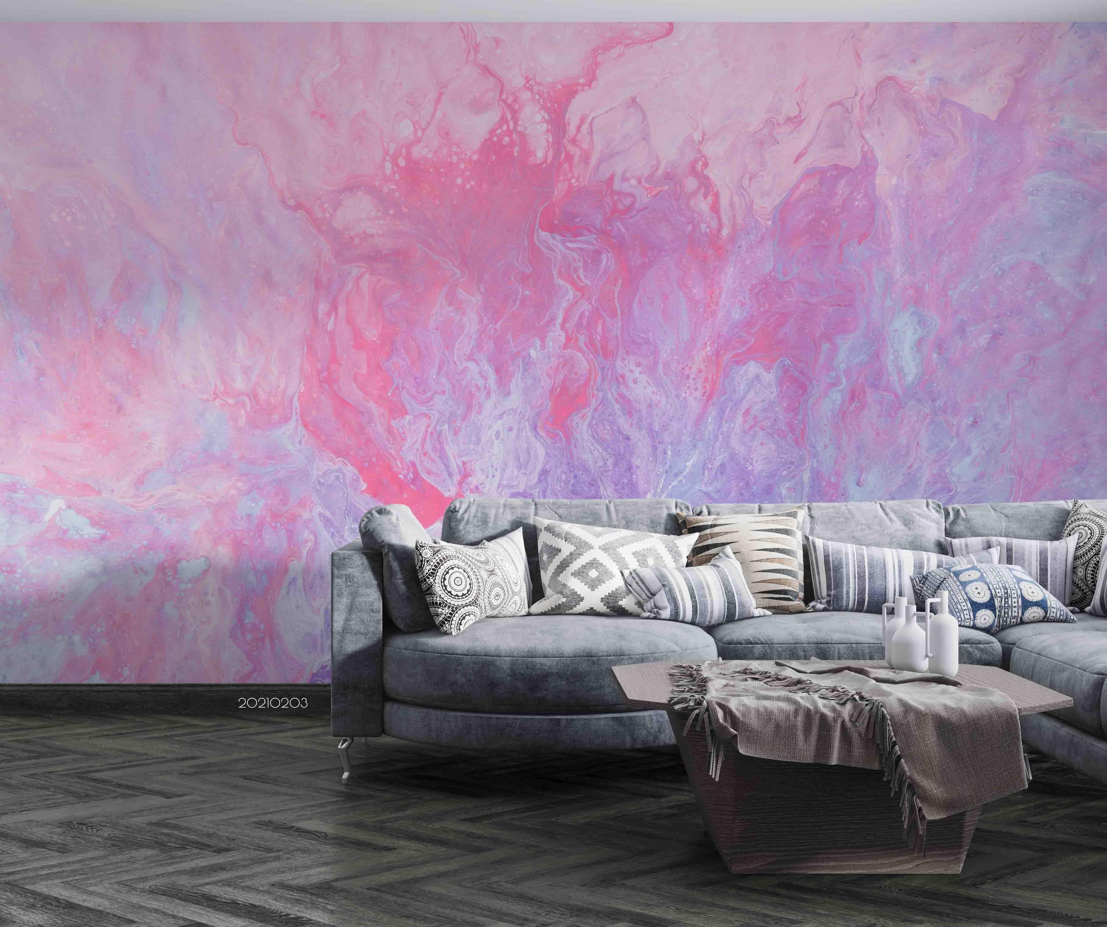 3D Abstract Pink Blue Marble Texture Wall Mural Wallpaper LQH 15- Jess Art Decoration