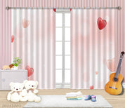 3D Watercolor Love Pattern Curtains and Drapes LQH 8- Jess Art Decoration
