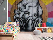 3D Abstract Artistic People Graffiti Wall Mural Wallpaper LQH 126- Jess Art Decoration