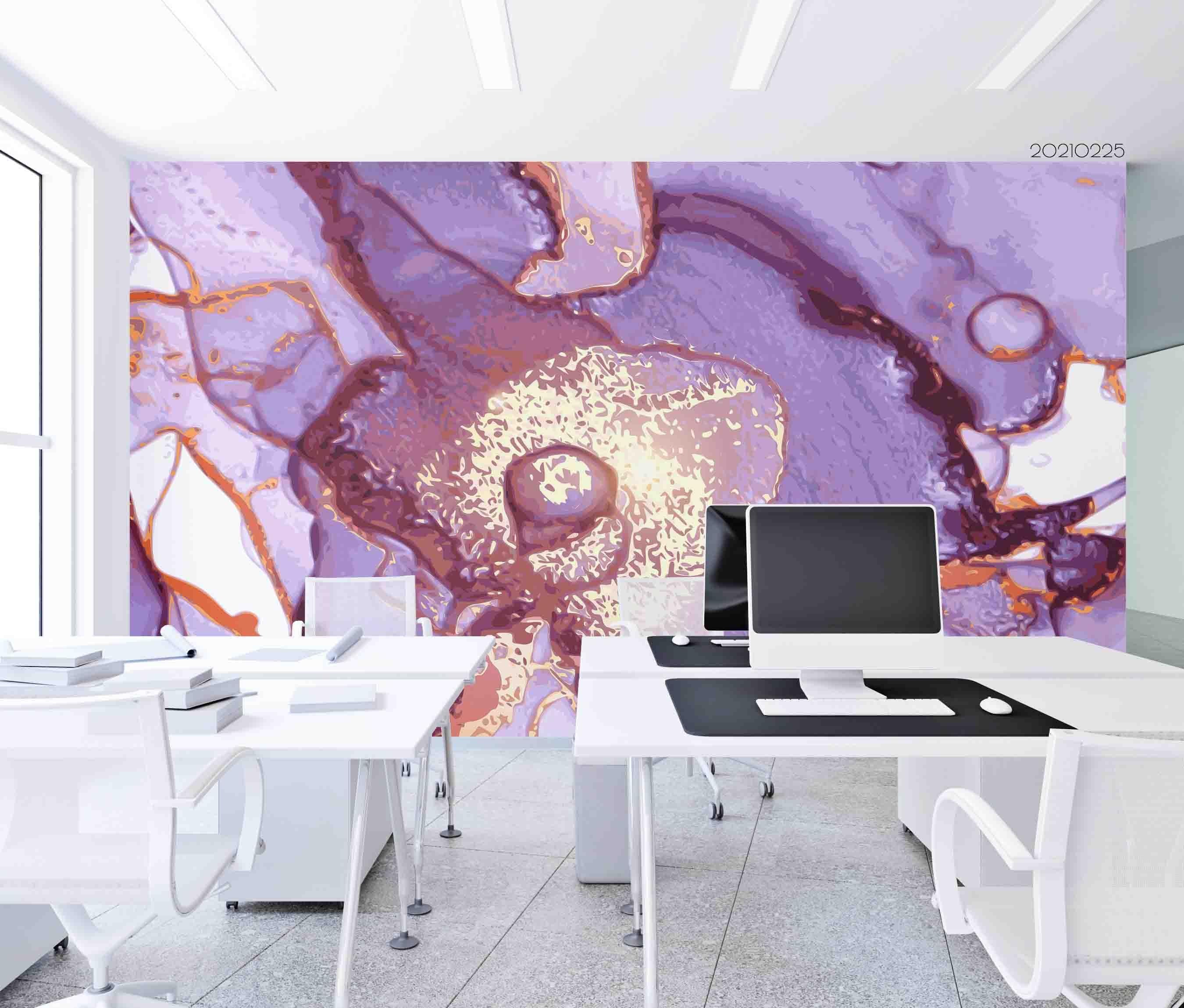 3D Watercolor Purple Marble Wall Mural Wallpaper LQH 165- Jess Art Decoration