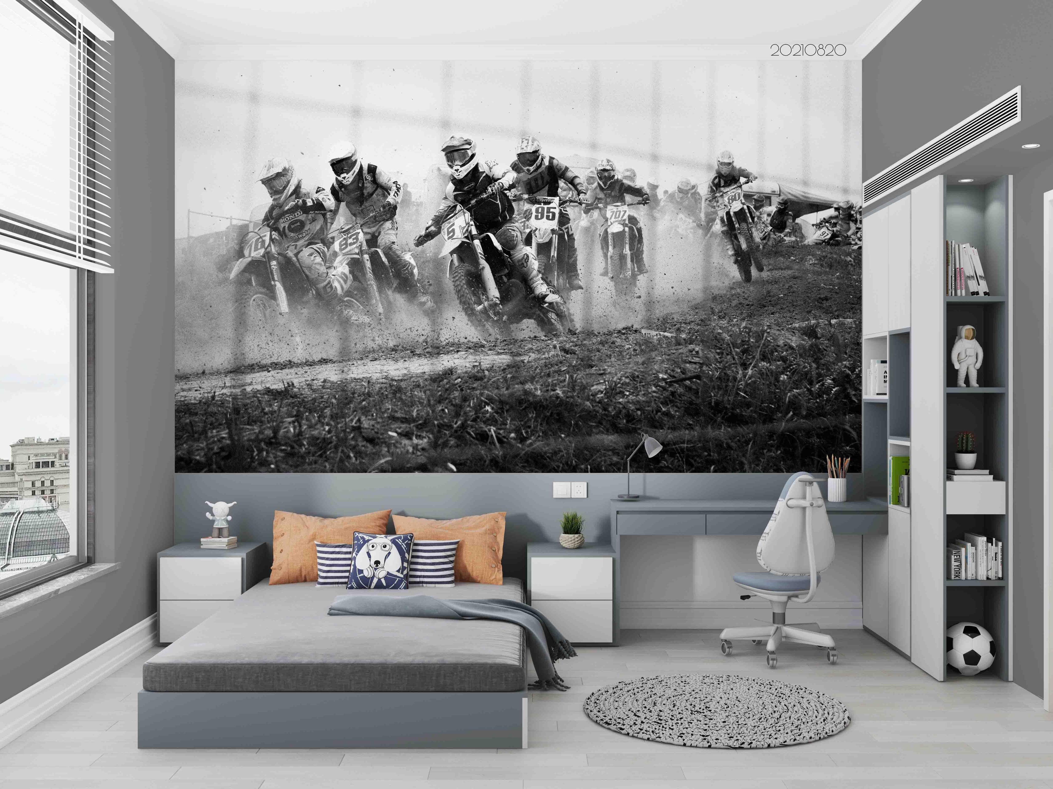 Motorcycle Rally Action Sports Wallpaper action sports wall mural for sports room or entertainment space - view 2