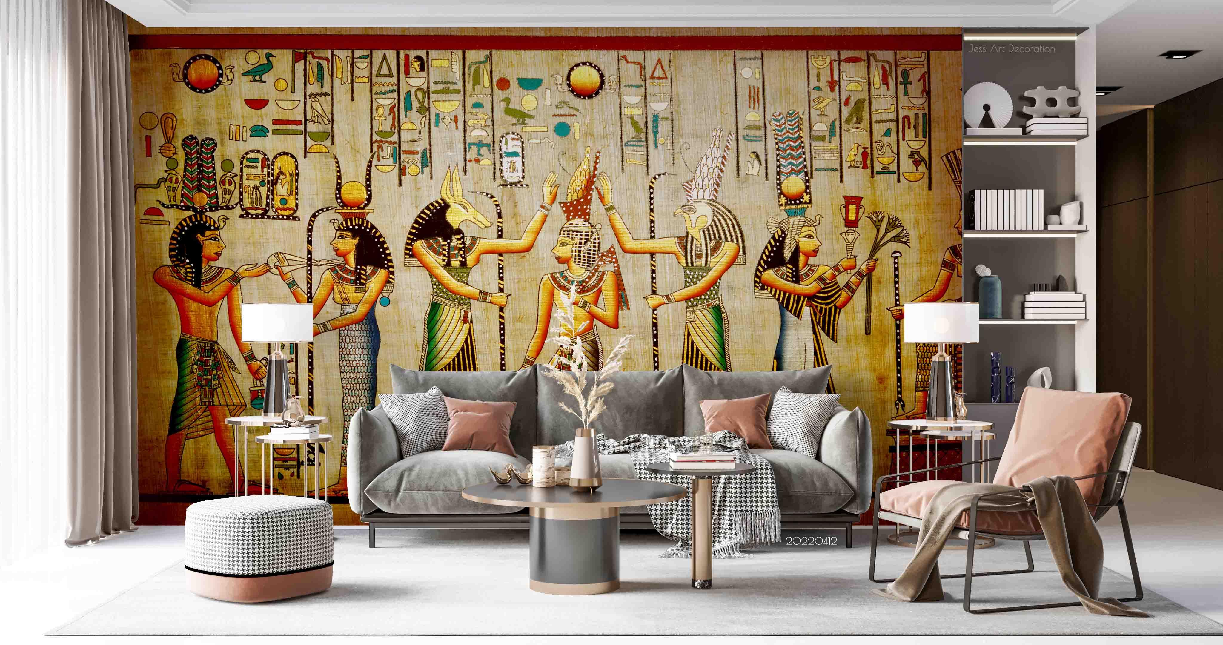 3D Vintage Egypt Painting Artistic Wall Mural Wallpaper GD 3917- Jess Art Decoration