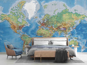 3D World Map Wall Mural Wallpaper WJ 6721- Jess Art Decoration